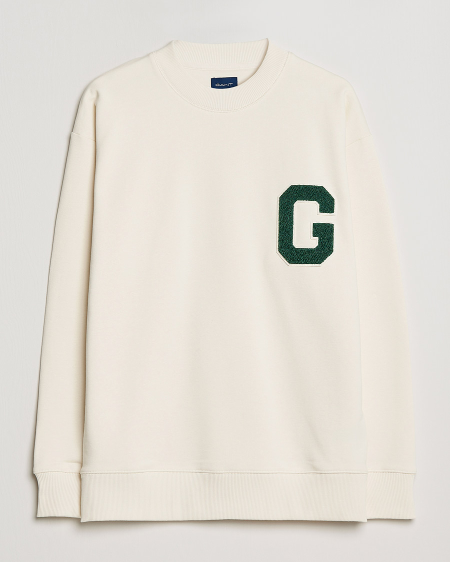 Herre | Trøjer | GANT | College G Crew Neck Sweatshirt Creme