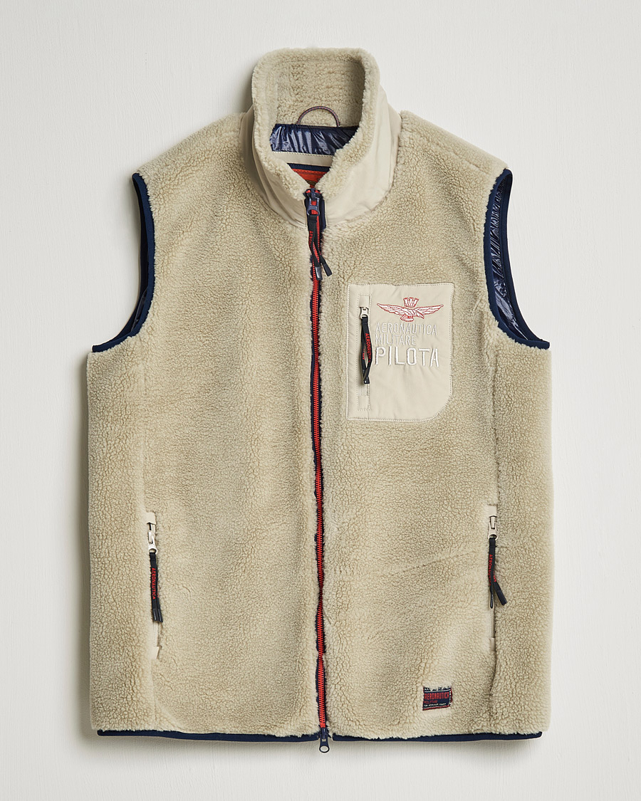 Herre | Jakker | Aeronautica Militare | Gilet Fleece Vest Abbey Stone