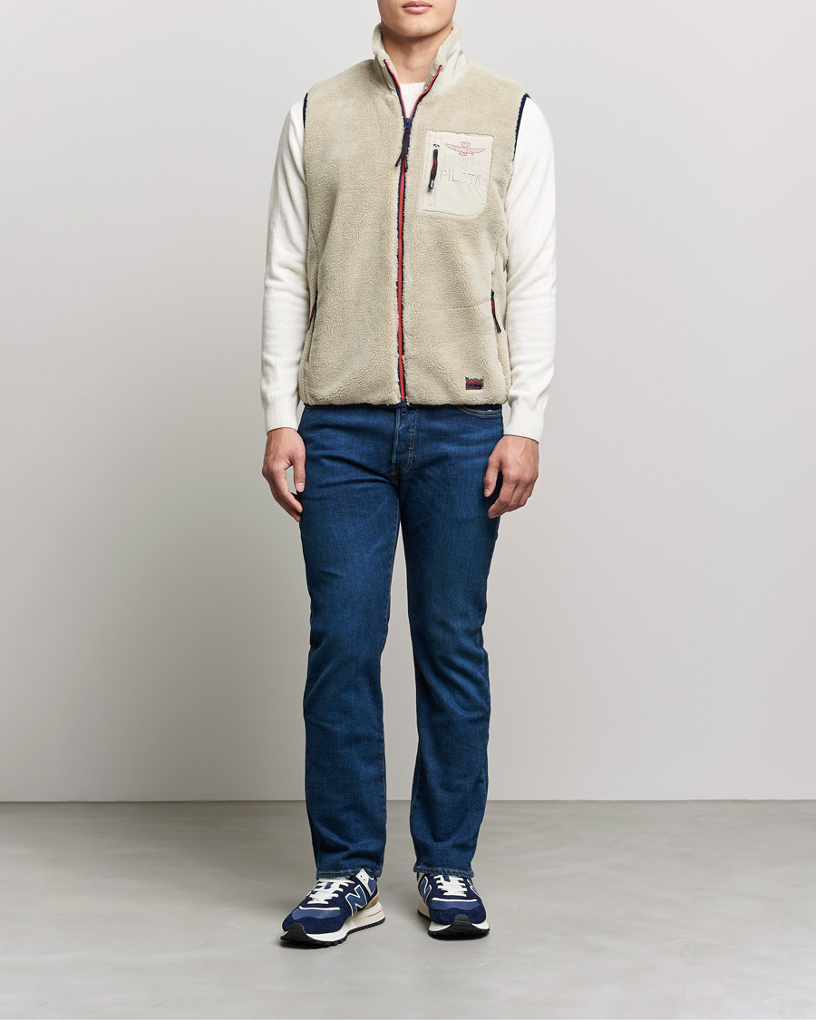 Herre | Jakker | Aeronautica Militare | Gilet Fleece Vest Abbey Stone