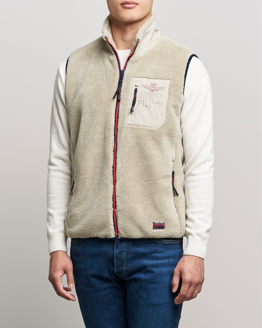 Herre | Jakker | Aeronautica Militare | Gilet Fleece Vest Abbey Stone