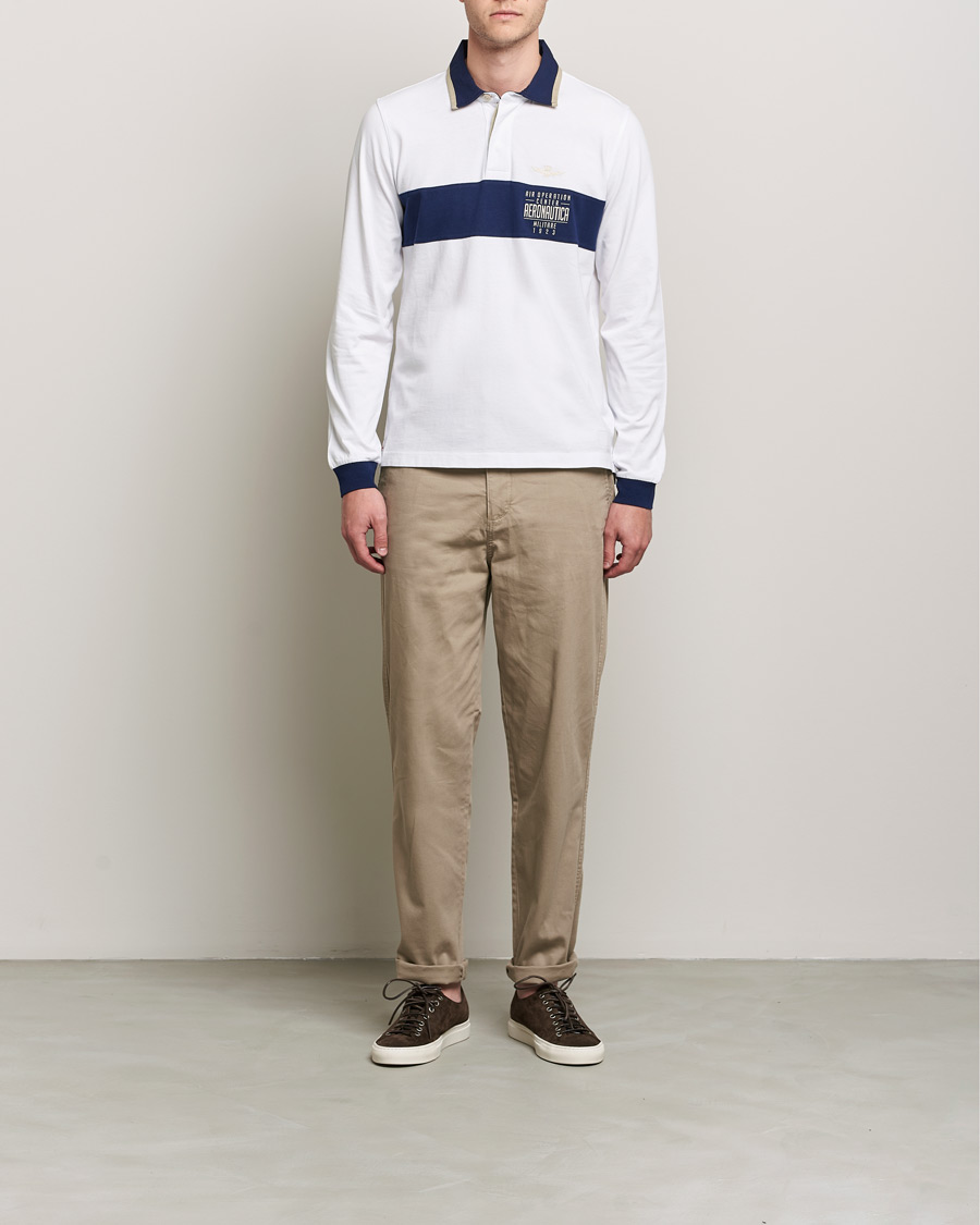 Herre | Rugbytrøjer | Aeronautica Militare | Long Sleeve Polo Off White