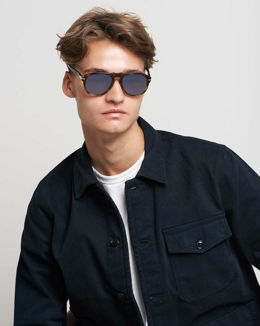 Herre | Persol 0PO0649 Sunglasses Havana/Blue | Persol | 0PO0649 Sunglasses Havana/Blue