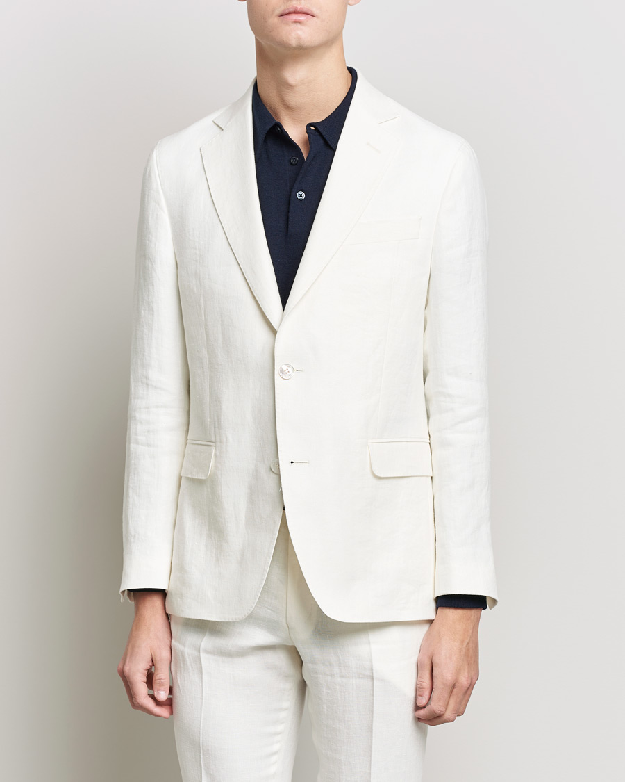 Herre | Hørblazer | Oscar Jacobson | Fogerty Linen Blazer White