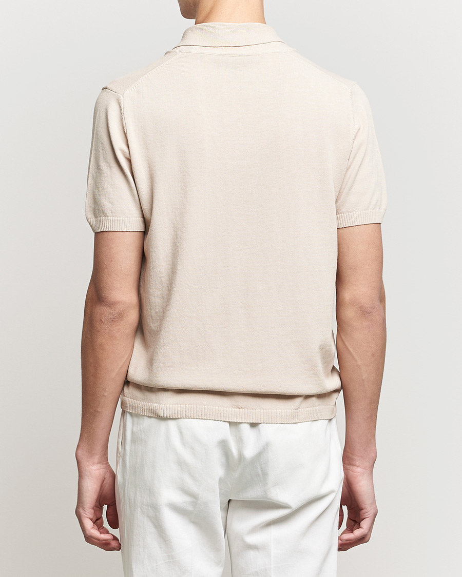 Herre | Polotrøjer | Oscar Jacobson | Rollo GD Shawl Collar Cotton Polo Beige