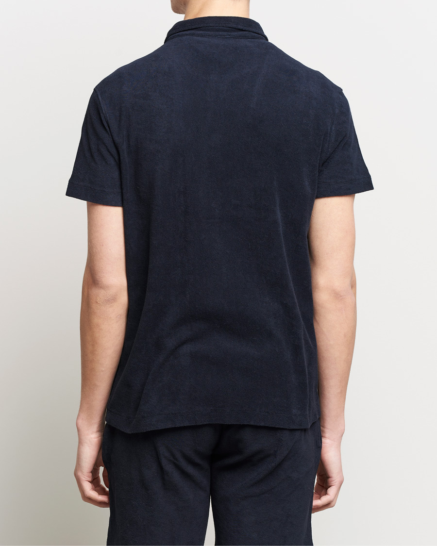 Herre | Polotrøjer | Oscar Jacobson | Alwin Terry Short Sleeve Safari Polo Night Blue