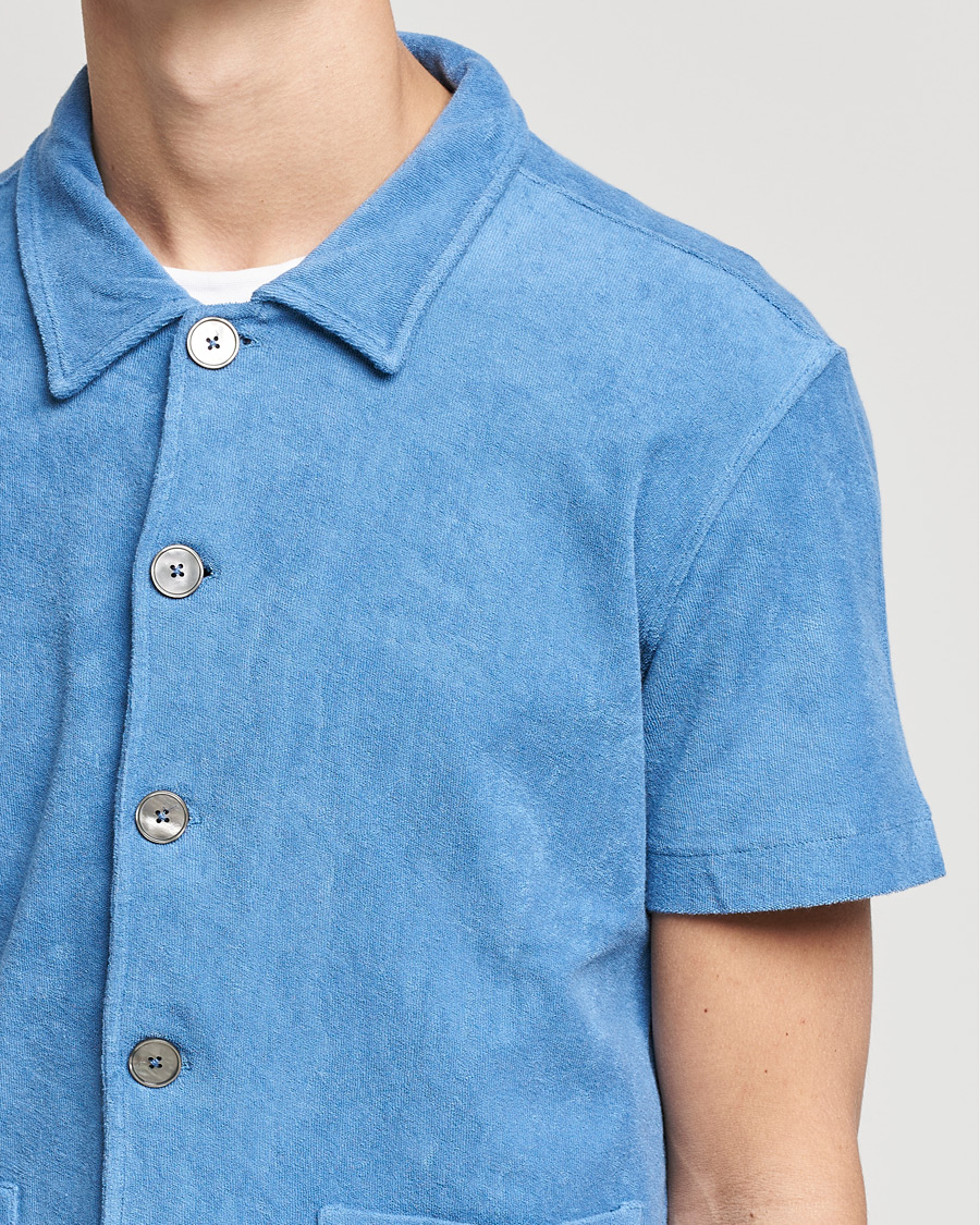 Herre | Polotrøjer | Oscar Jacobson | Alwin Terry Short Sleeve Safari Polo Blue