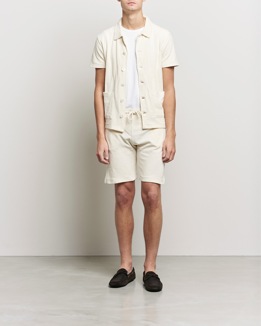 Herre | Polotrøjer | Oscar Jacobson | Alwin Terry Short Sleeve Safari Polo Creme