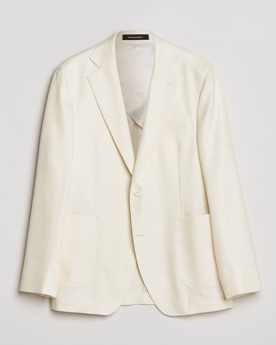 Herre | Blazere & jakker | Oscar Jacobson | Ferry Merino/Silk Patch Pocket Blazer Creme