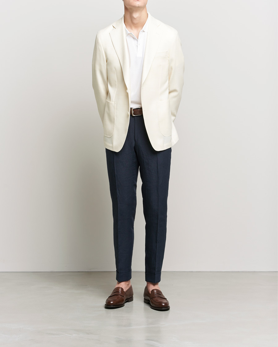 Herre | Blazere & jakker | Oscar Jacobson | Ferry Merino/Silk Patch Pocket Blazer Creme