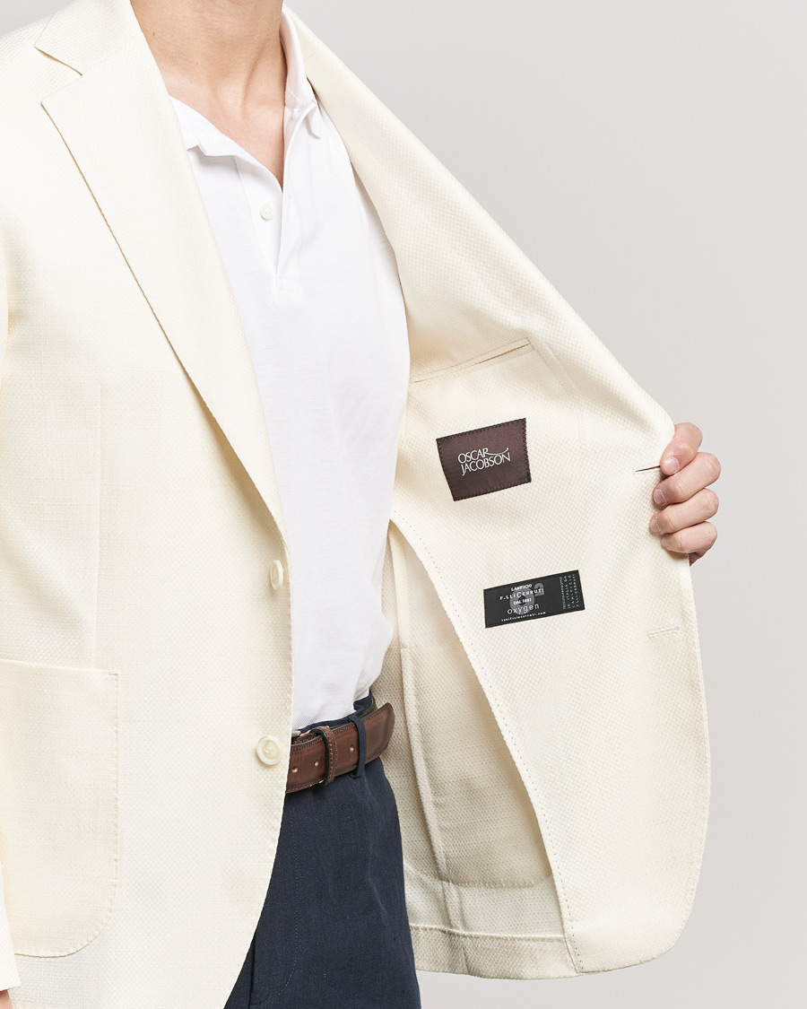 Herre | Blazere & jakker | Oscar Jacobson | Ferry Merino/Silk Patch Pocket Blazer Creme