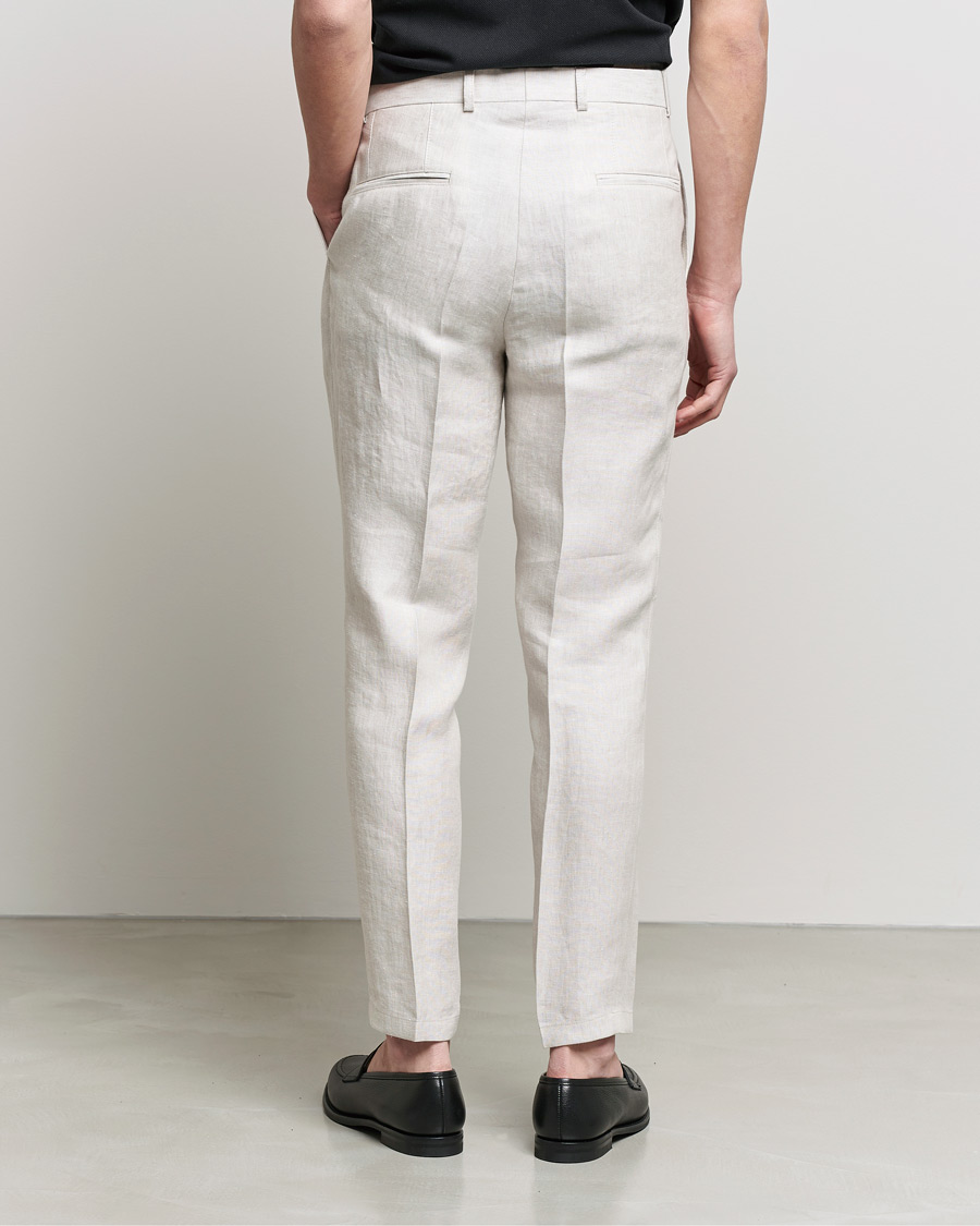 Herre | Bukser | Oscar Jacobson | Delon Linen Trousers Creme