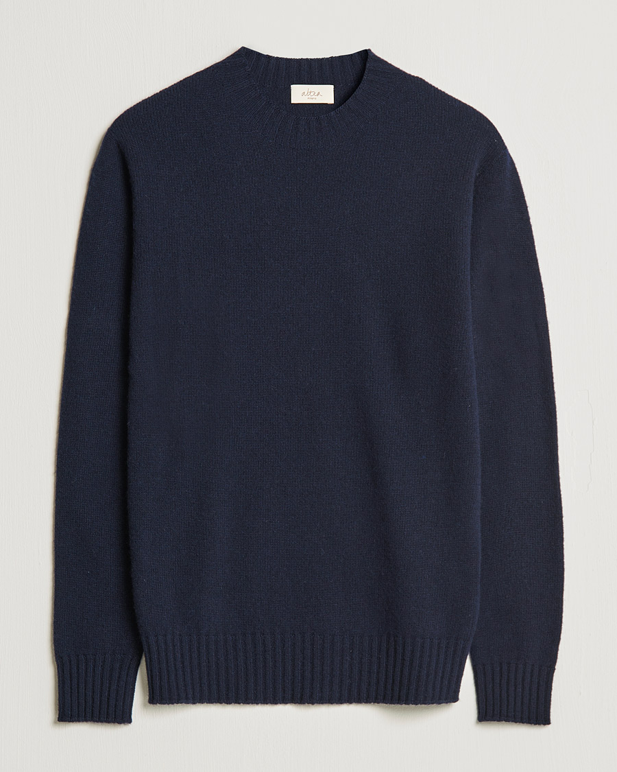 Herre |  | Altea | Wool/Cashmere Cew Neck Sweater Navy