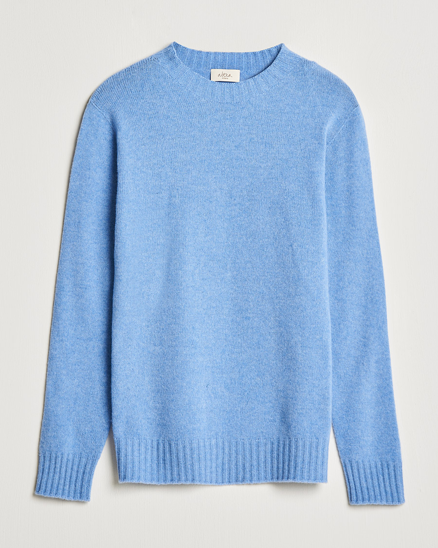 Herre | Trøjer | Altea | Wool/Cashmere Crew Neck Sweater Light Blue