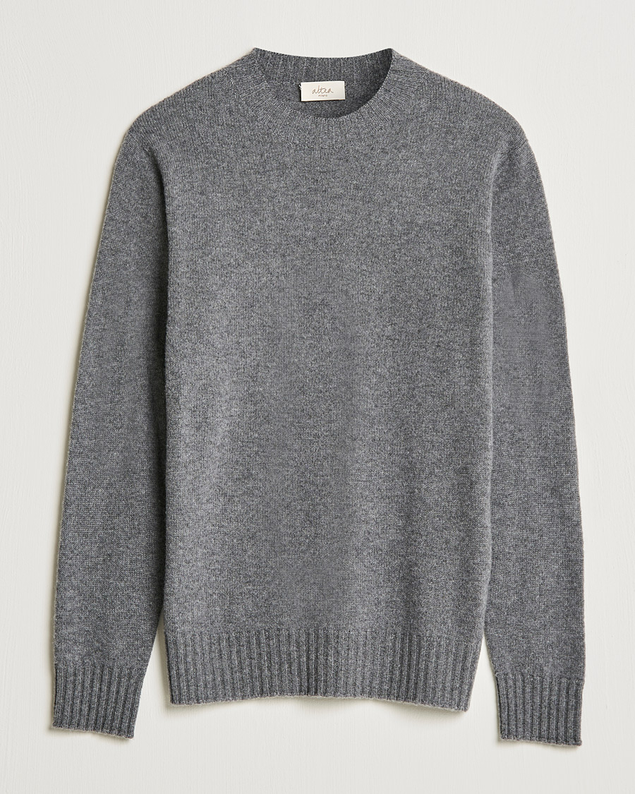 Herre | Trøjer | Altea | Wool/Cashmere Crew Neck Sweater Heather Grey