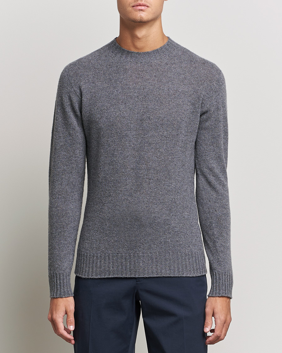 Herre | Trøjer | Altea | Wool/Cashmere Crew Neck Sweater Heather Grey
