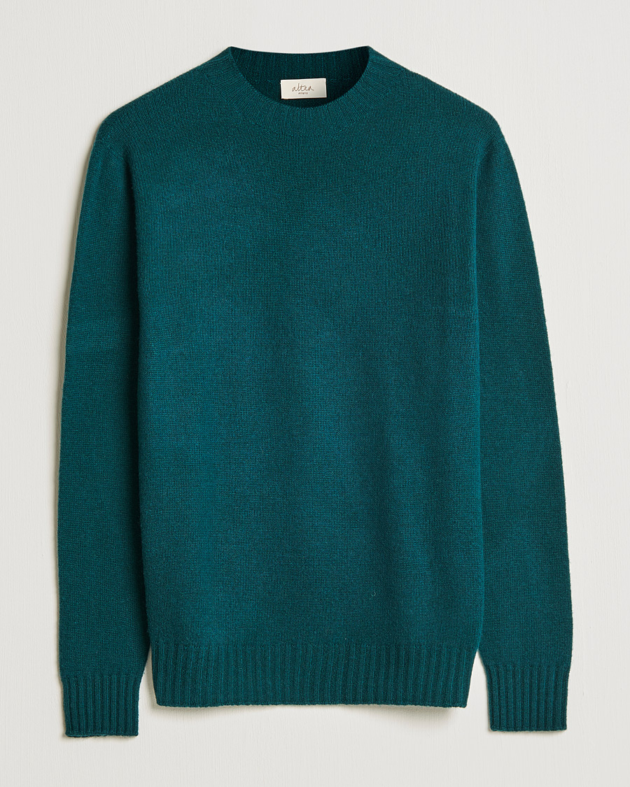 Herre | Trøjer | Altea | Wool/Cashmere Crew Neck Sweater Bottle Green