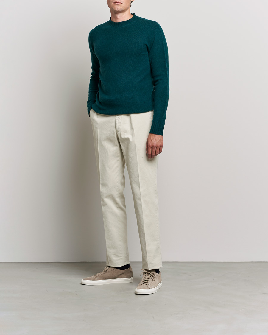 Herre | Trøjer | Altea | Wool/Cashmere Crew Neck Sweater Bottle Green