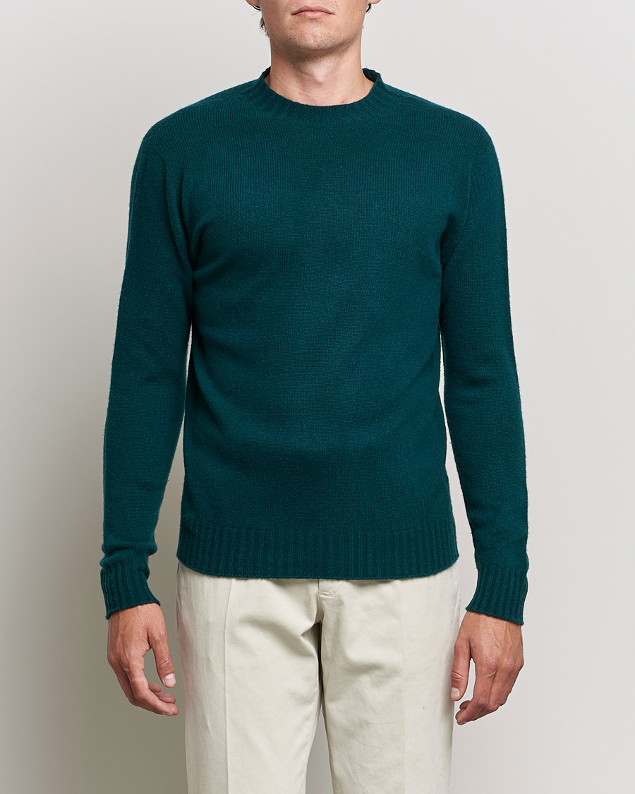 Herre | Pullovers med rund hals | Altea | Wool/Cashmere Crew Neck Sweater Bottle Green