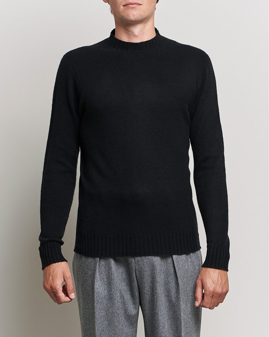 Herre | Italian Department | Altea | Wool/Cashmere Crew Neck Sweater Black
