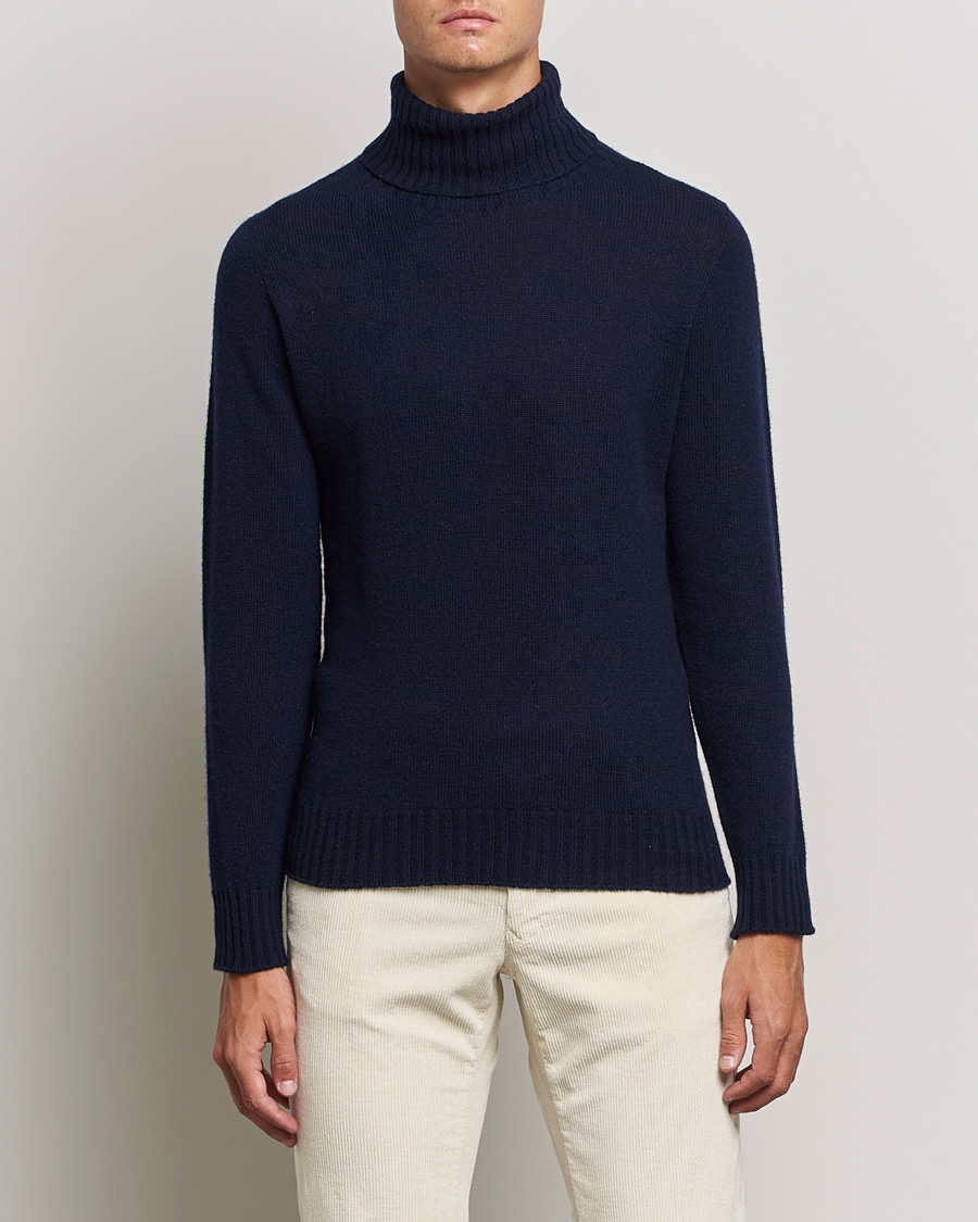 Herre | Trøjer | Altea | Wool/Cashmere Turtleneck Sweater Navy