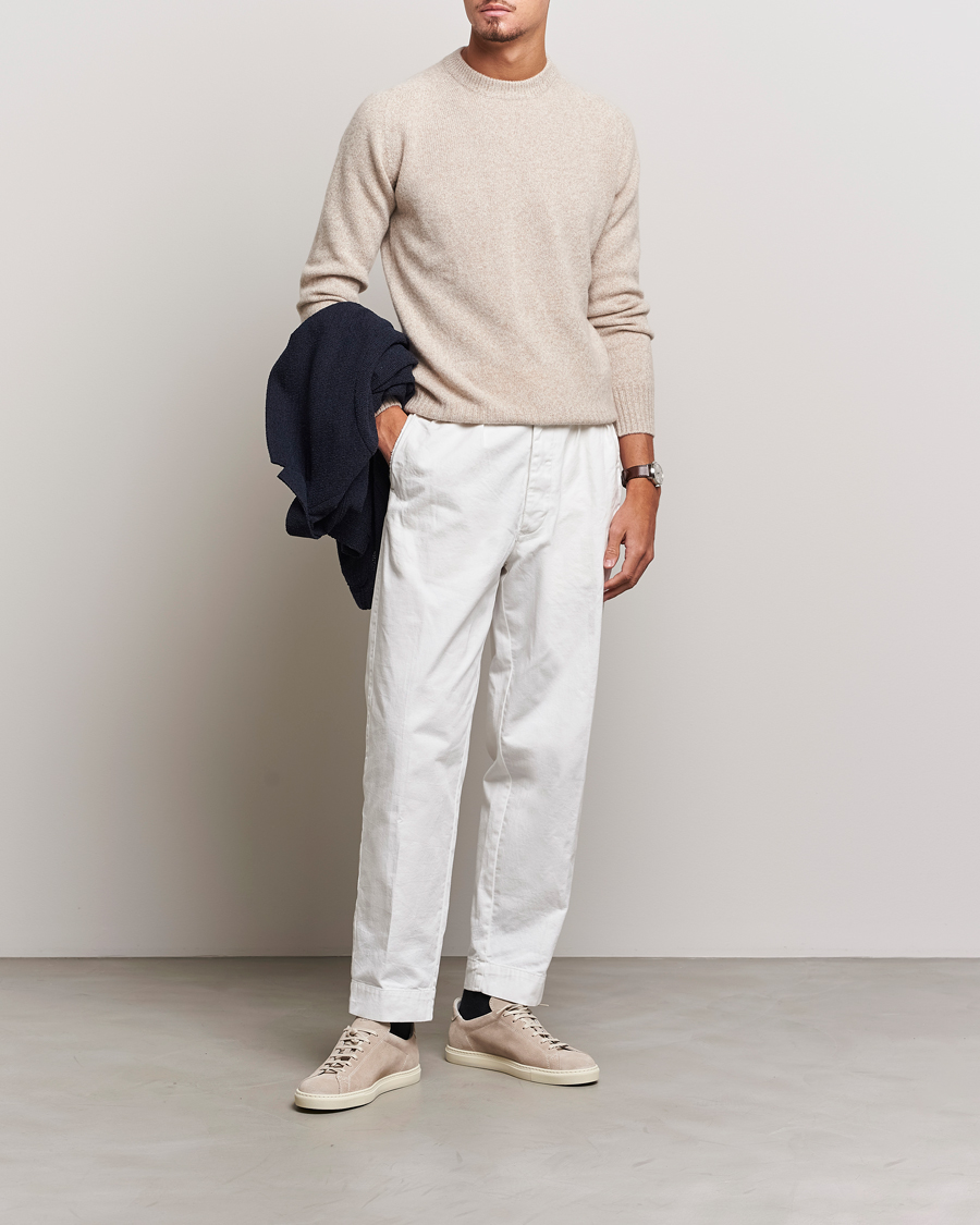 Herre | Trøjer | Altea | Wool/Cashmere Crew Neck Pullover Beige Melange
