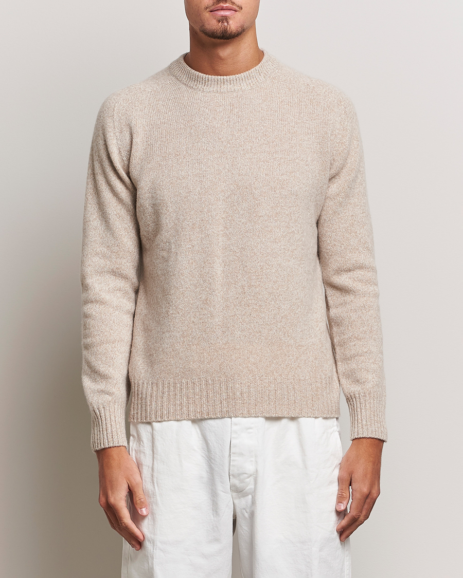 Herre | Trøjer | Altea | Wool/Cashmere Crew Neck Pullover Beige Melange