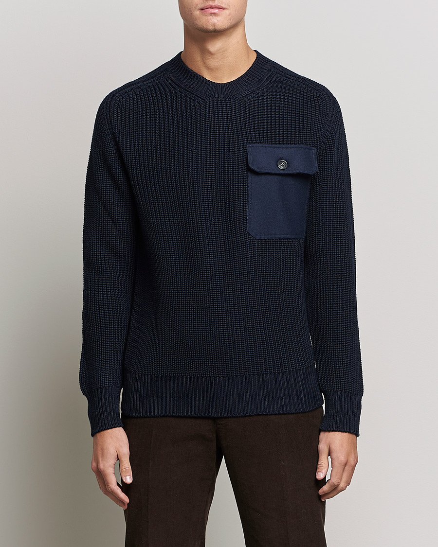 Herre | Trøjer | Altea | Soft Wool Knitted Blazer Navy