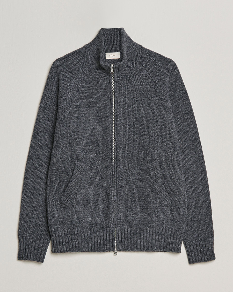 Herre | Trøjer | Altea | Wool Zip Jacket Grey Melange