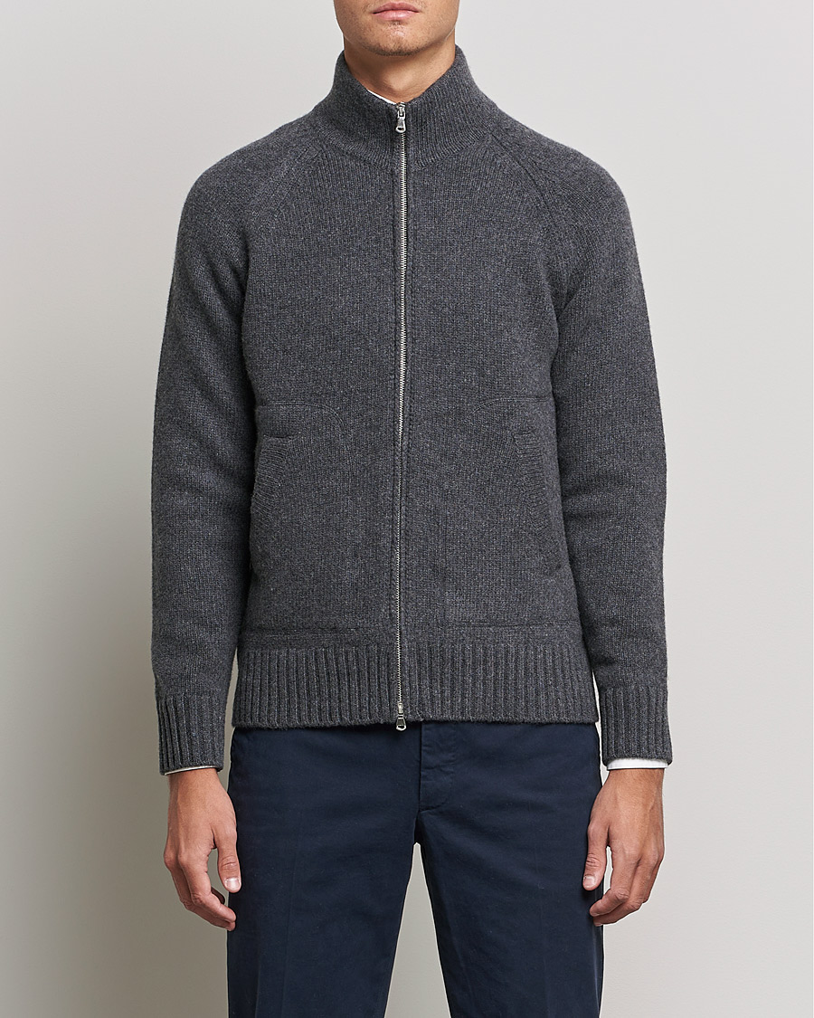 Herre | Trøjer | Altea | Wool Zip Jacket Grey Melange
