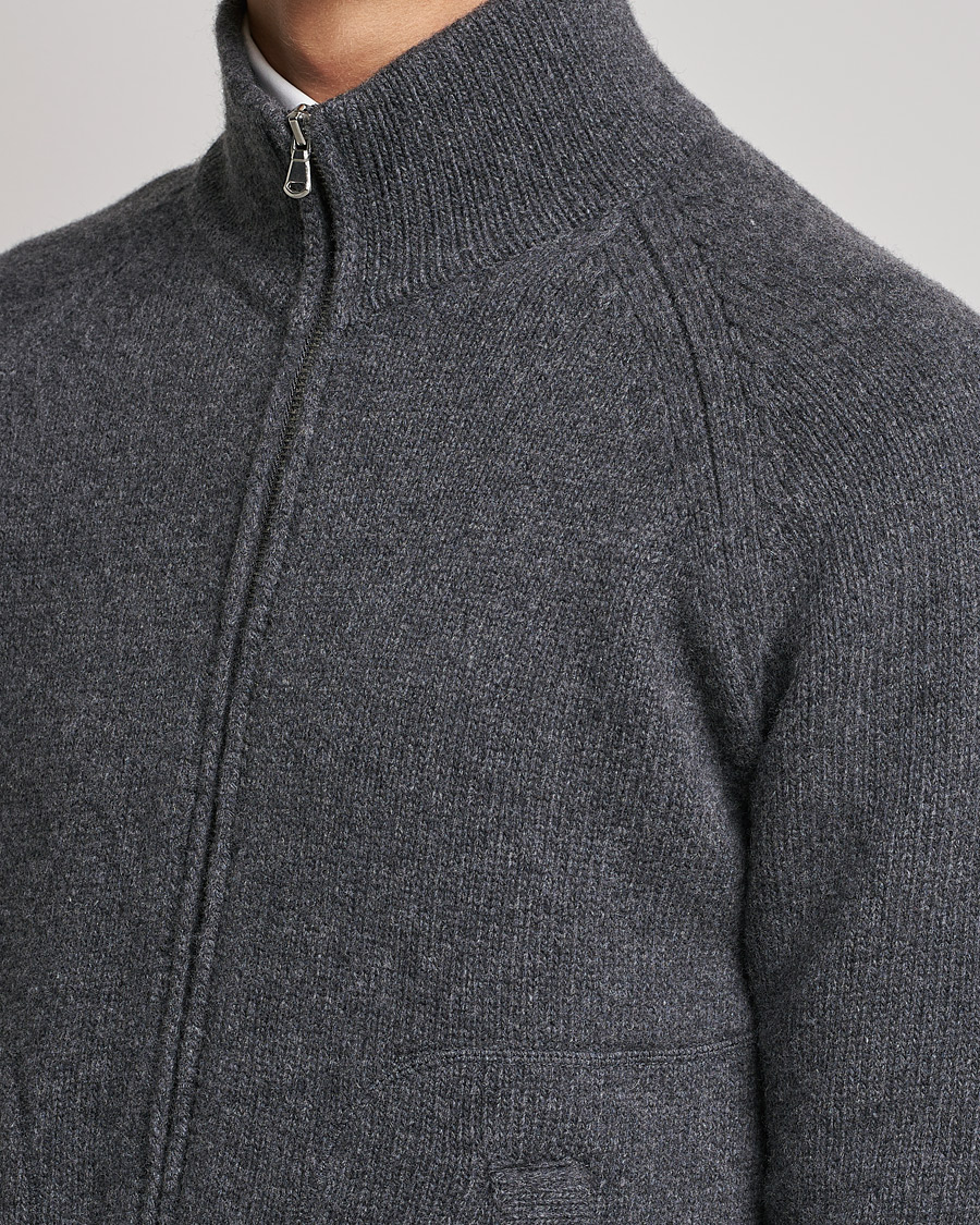 Herre | Trøjer | Altea | Wool Zip Jacket Grey Melange