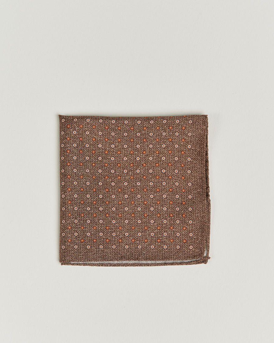 Herre |  | Amanda Christensen | Silk Oxford Printed Flower Pocket Square Brown