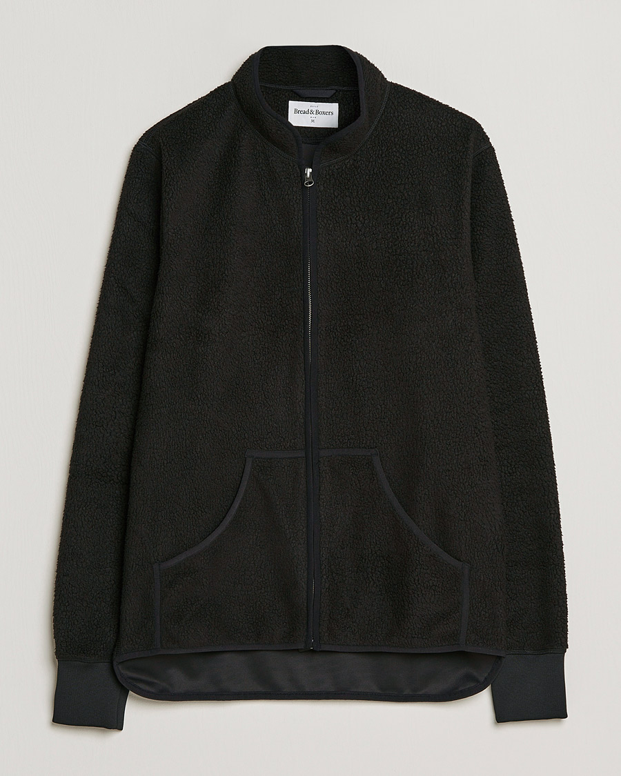 Herre | Trøjer | Bread & Boxers | Full Zip Fleece Jacket Black