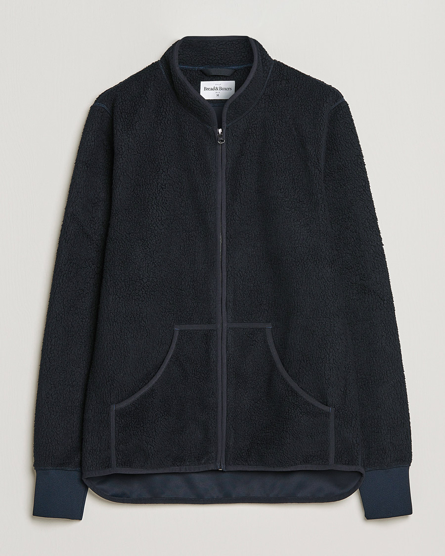 Herre | Trøjer | Bread & Boxers | Full Zip Fleece Jacket Navy Blue