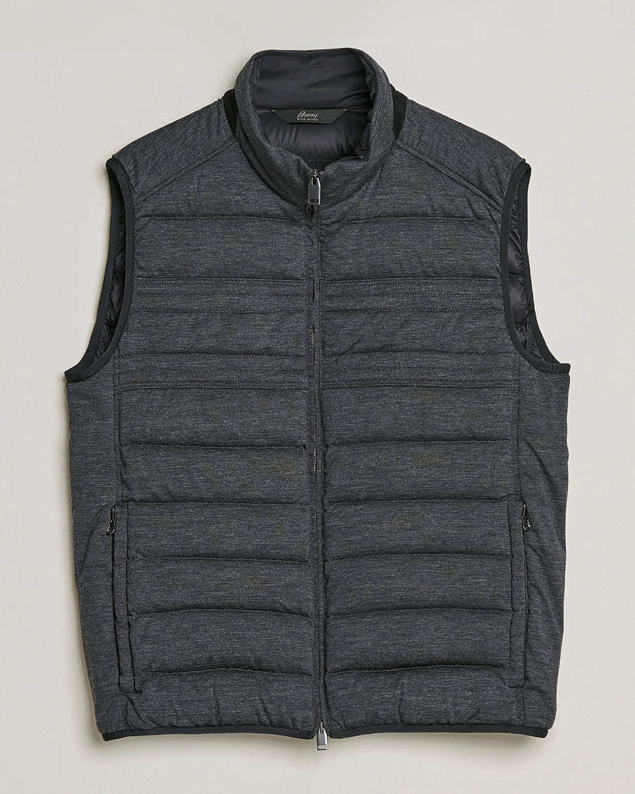 Herre | Jakker | Brioni | Cashmere/Wool Jersey Vest Dark Grey Melange