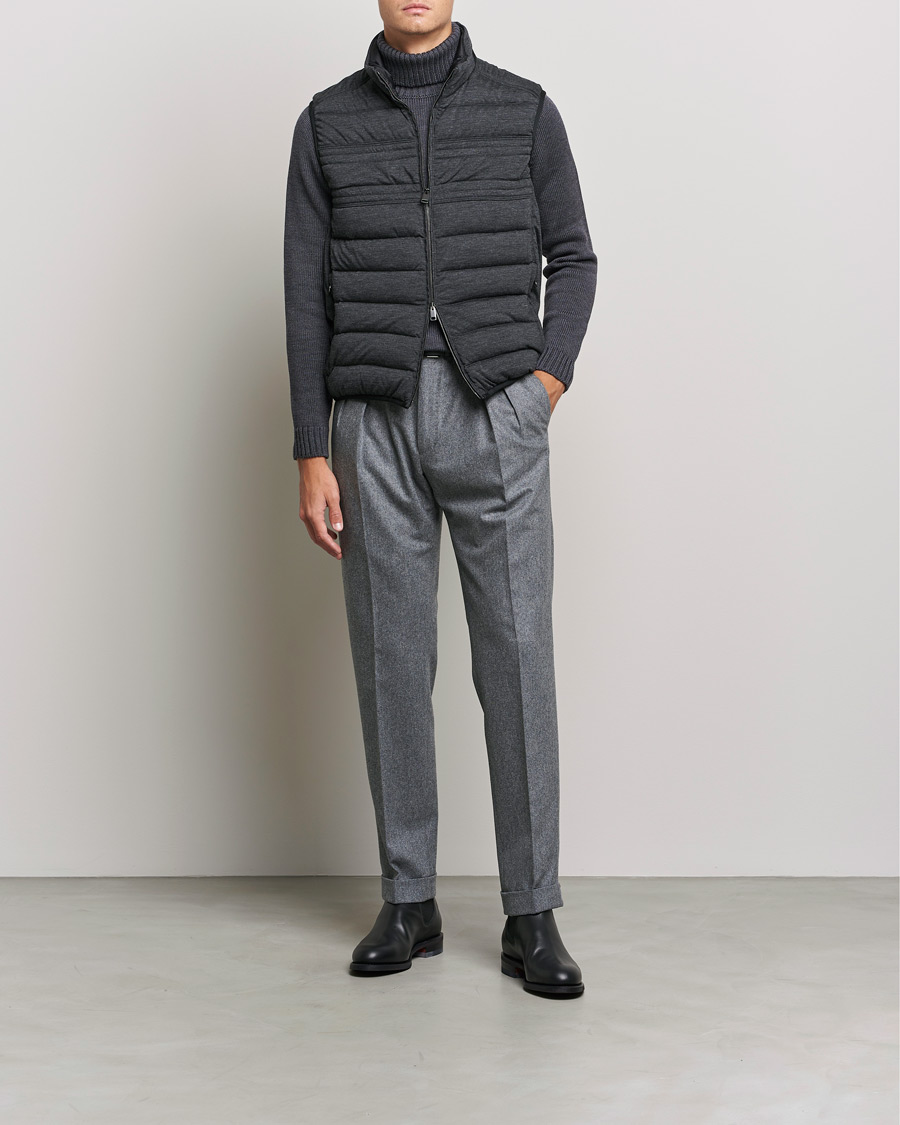 Herre | Brioni | Brioni | Cashmere/Wool Jersey Vest Dark Grey Melange