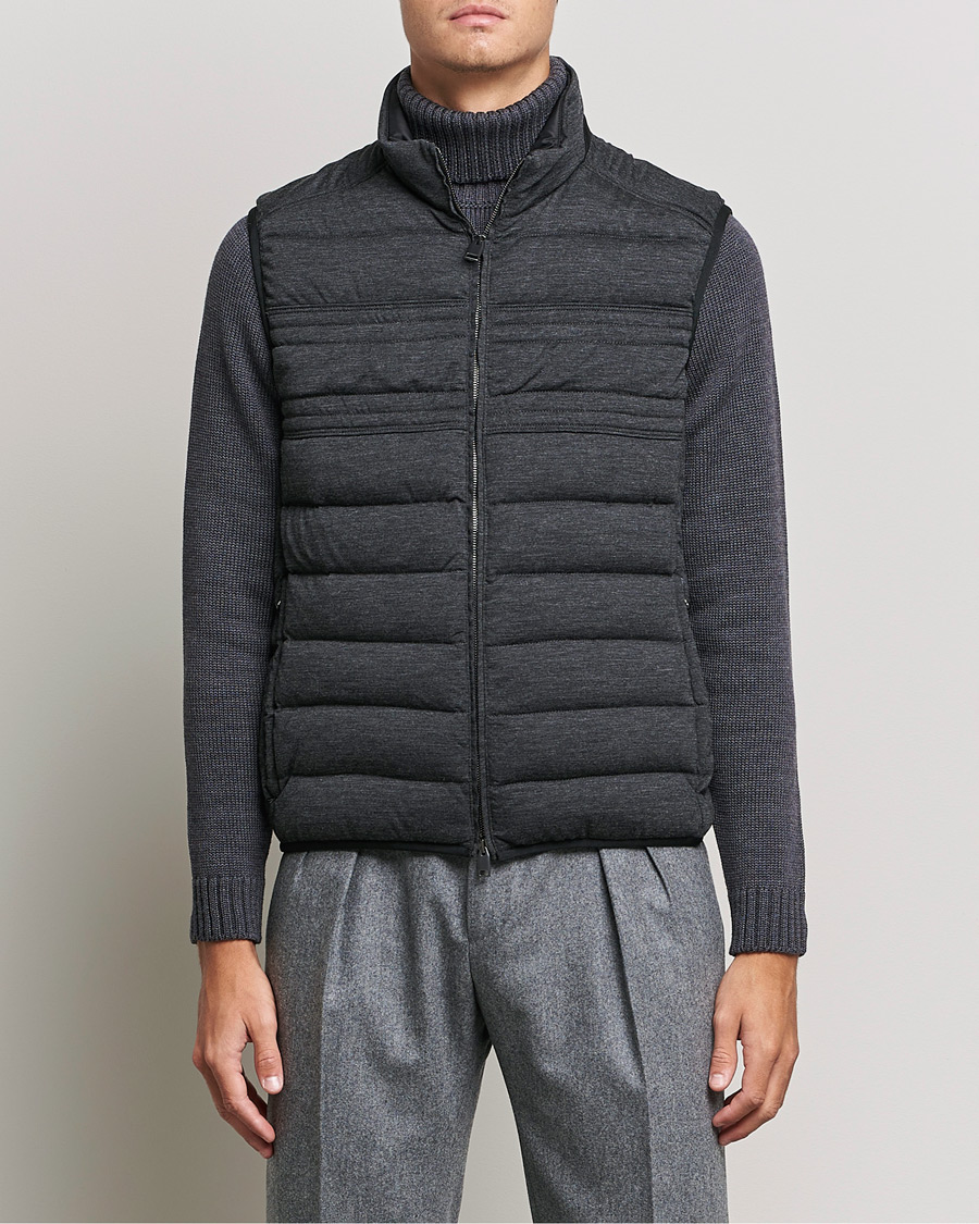 Herre | Jakker | Brioni | Cashmere/Wool Jersey Vest Dark Grey Melange