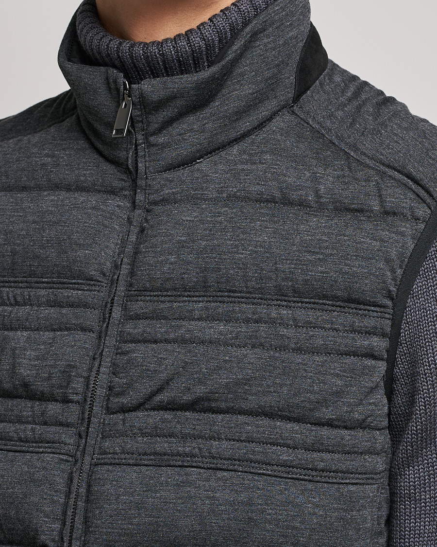 Herre | Jakker | Brioni | Cashmere/Wool Jersey Vest Dark Grey Melange