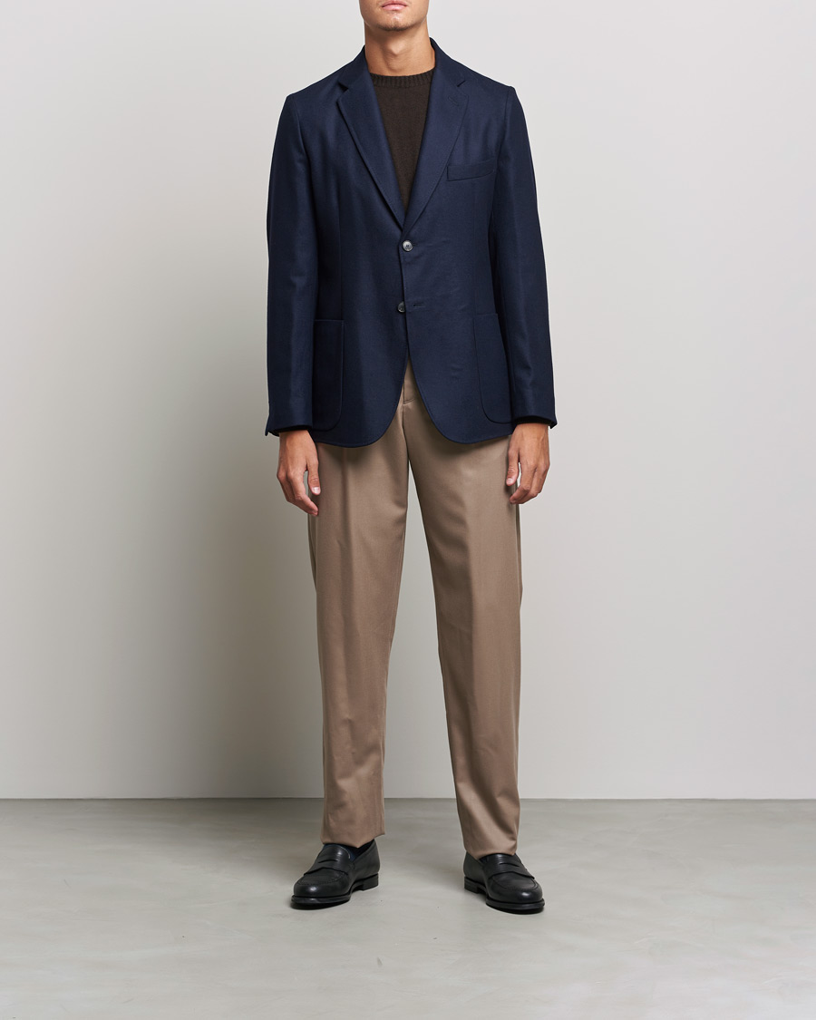 Herre | Blazere & jakker | Brioni | Deconstructed Flannel Blazer Navy