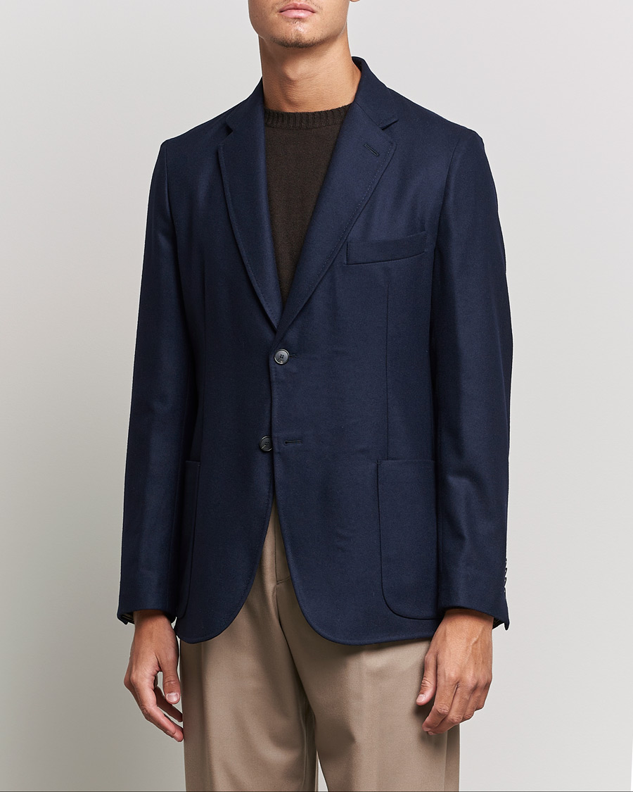 Herre | Blazere & jakker | Brioni | Deconstructed Flannel Blazer Navy