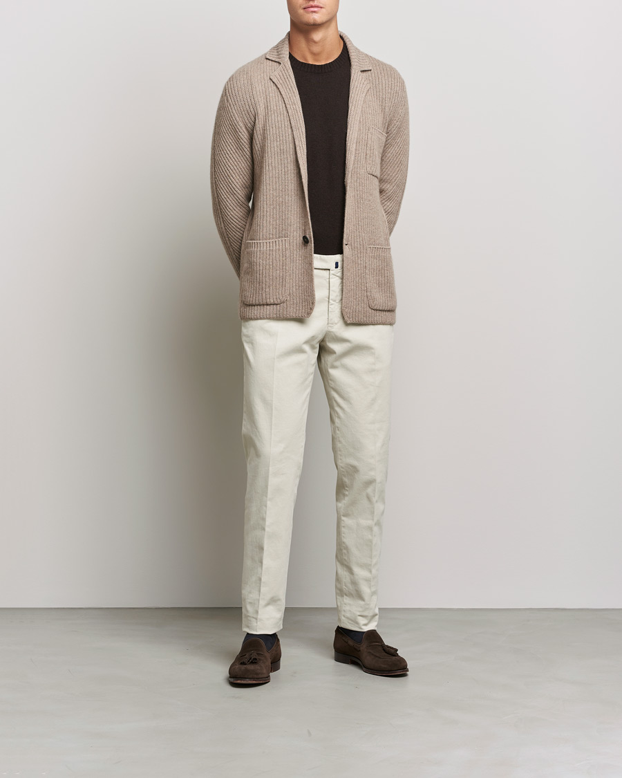 Herre | Blazere & jakker | Brioni | Pure Cashmere Knitted Blazer Beige