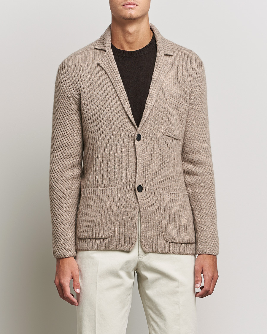 Herre | Blazere & jakker | Brioni | Pure Cashmere Knitted Blazer Beige