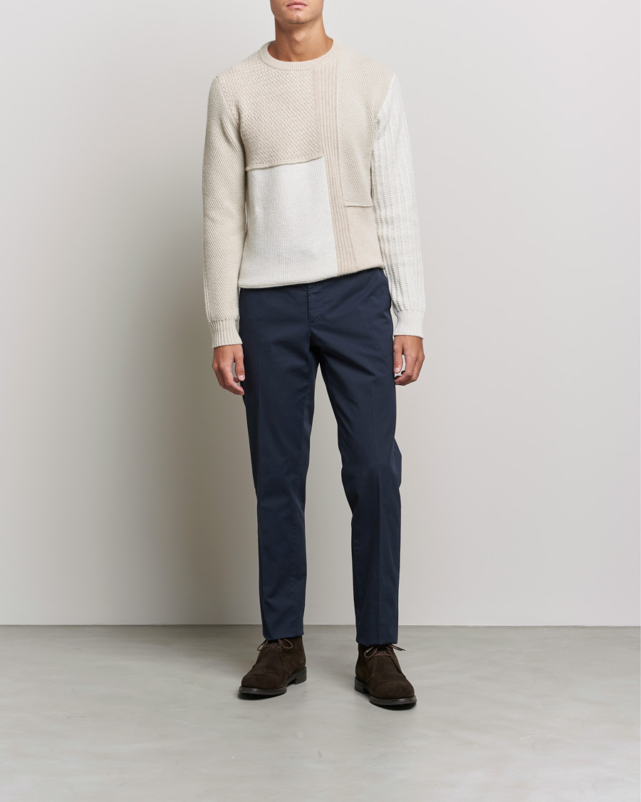 Herre | Brioni | Brioni | Wool/Cashmere Patchwork Sweater Beige