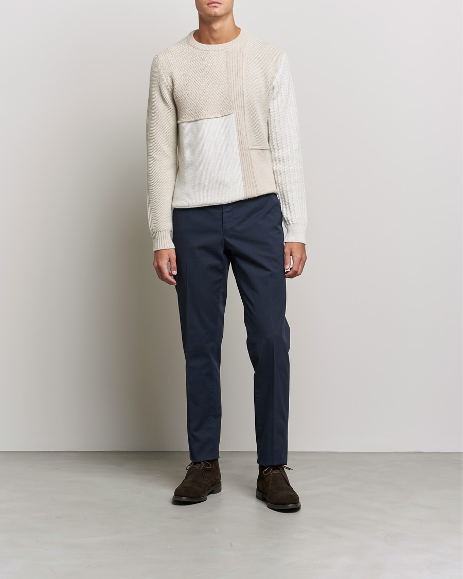 Herre | Trøjer | Brioni | Wool/Cashmere Patchwork Sweater Beige