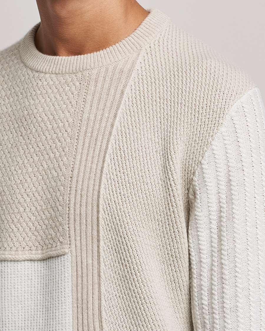 Herre | Trøjer | Brioni | Wool/Cashmere Patchwork Sweater Beige