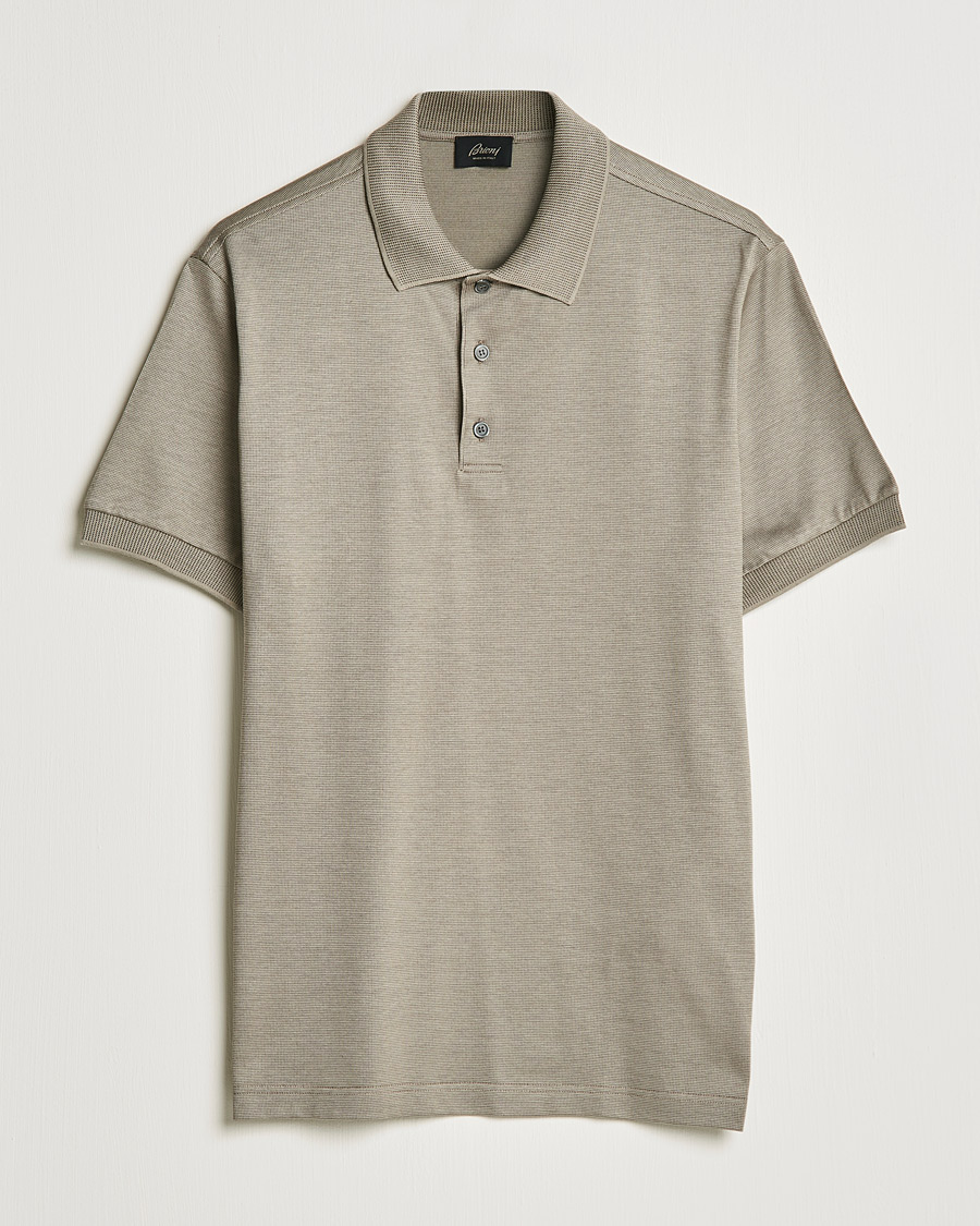 Herre | Polotrøjer | Brioni | Cotton/Silk Short Sleeve Polo Beige