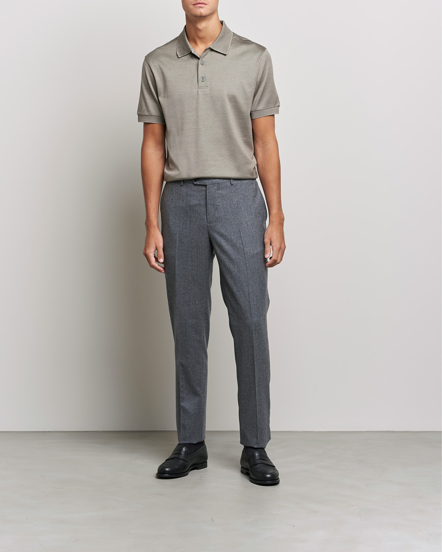 Herre | Polotrøjer | Brioni | Cotton/Silk Short Sleeve Polo Beige