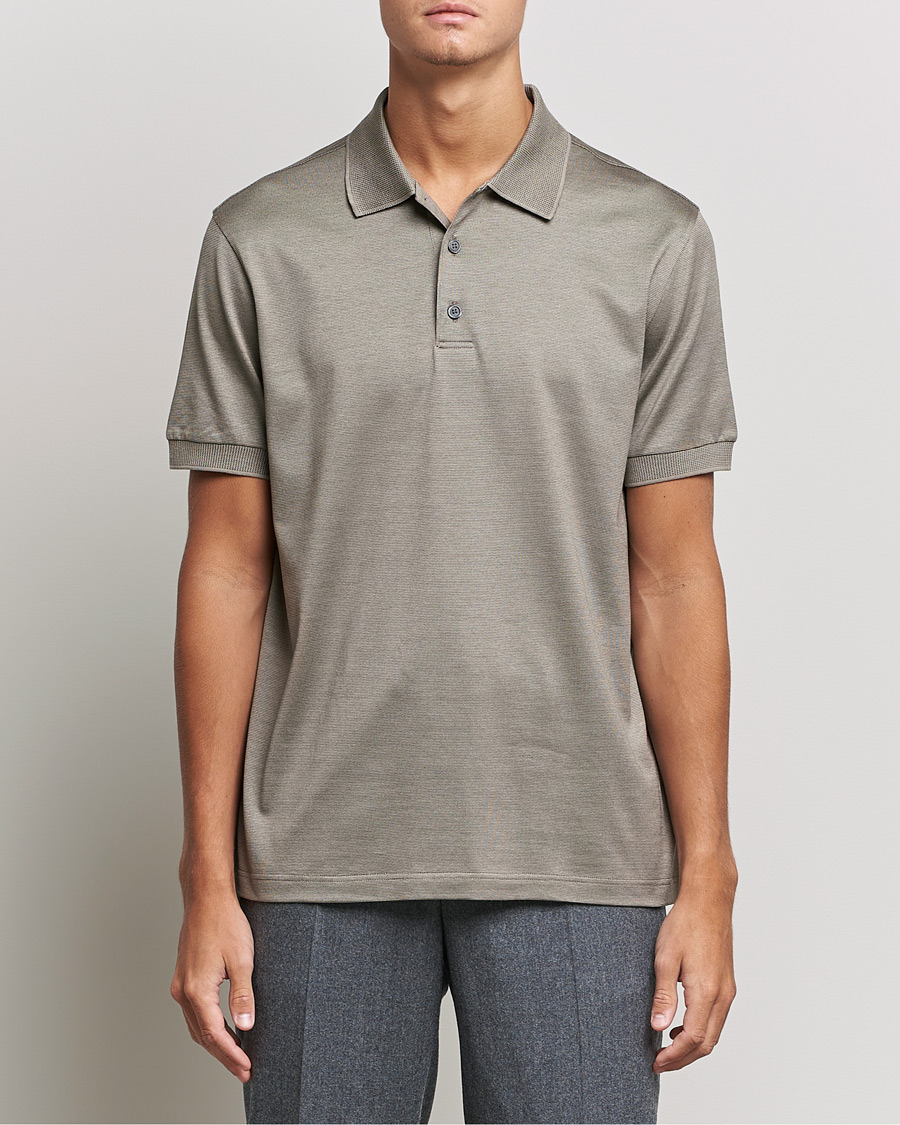 Herre | Polotrøjer | Brioni | Cotton/Silk Short Sleeve Polo Beige