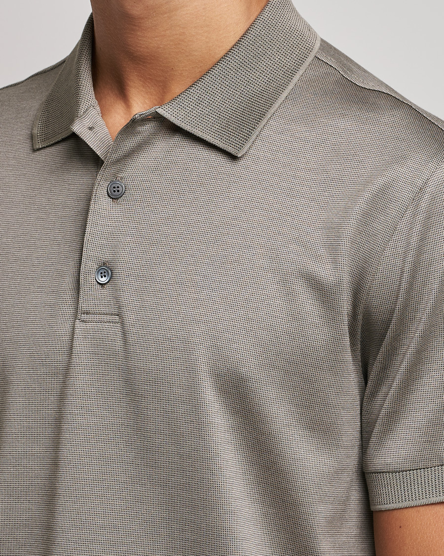 Herre | Polotrøjer | Brioni | Cotton/Silk Short Sleeve Polo Beige