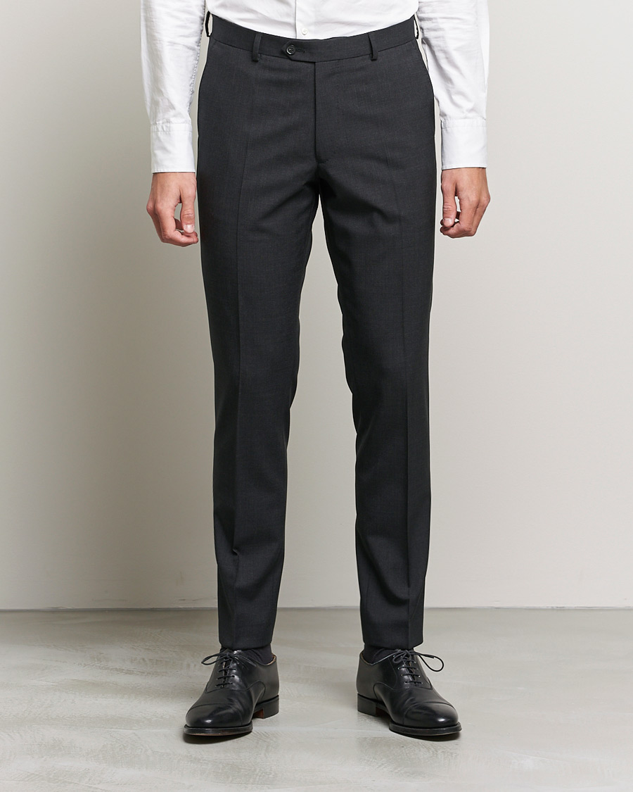 Herre | Bukser | Oscar Jacobson | Denz Super 120's Wool Trousers Grey