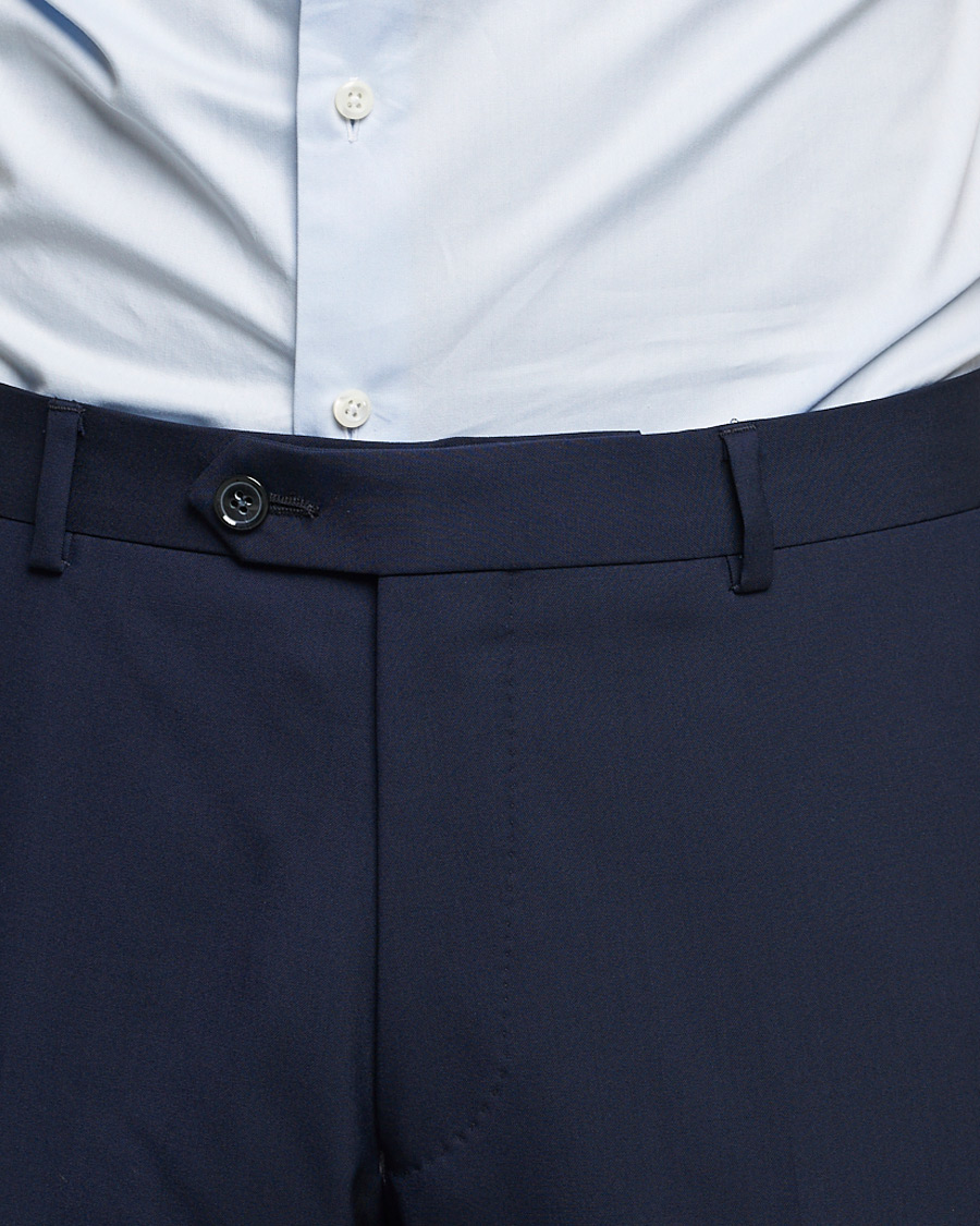 Herre | Bukser | Oscar Jacobson | Denz Super 120's Wool Trousers Navy
